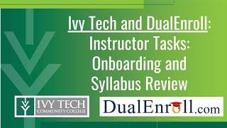 DualEnroll Instructor Tasks: Onboard and Syllabus Review