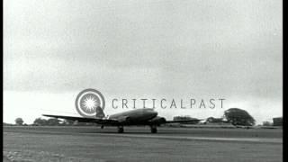 Gliders, carrying Allied infantry, take off for the invasion of Normandy in World...HD Stock Footage