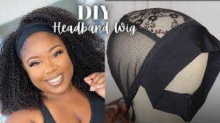 DIY Headband Wig | $7 Headband Wig Cap from Amazon| Sewing Machine Method