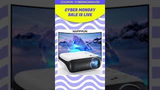 HAPPRUN Projector, native 1080P Bluetooth projector, portable outdoor, full HD mini projector, ho...