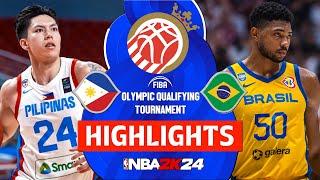 PHILIPPINES vs BRAZIL | FIBA Olympic Qualifiers Semi Finals 2024 | Full Game Highlights NBA 2K