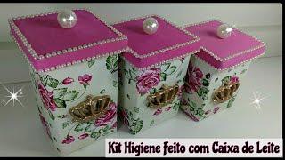 Kit Higiene Feito com Caixa de Leite 