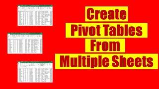 Awesome Excel Trick to Create One Pivot Table From Multiple Sheets