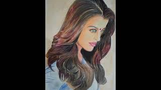 Aishwarya Rai Color portrait | pencil color art #painting