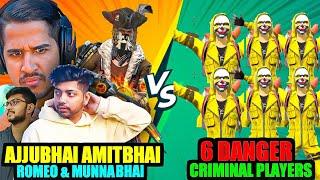 Ajjubhai, Amitbhai, Munnabhai & Romeo Vs 6 Yellow Danger Criminals Who Will Win?- Garena Free Fire