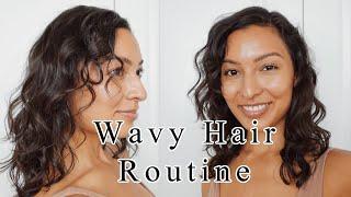 Wavy Hair Routine 2a/2b Curls W/ Denman Brush