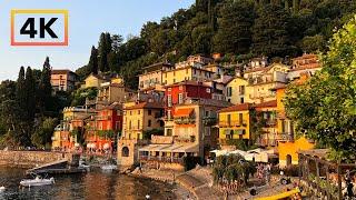 Varenna, Como Lake. Sunset walking tour. Italian Aesthetics 4K ASMR