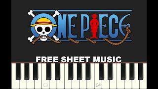 TO THE GRAND LINE from ONE PIECE anime, Piano Tutorial with FREE Sheet Music (pdf)