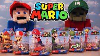 Hot Wheels Super Mario Nintendo Character Cars Die Cast Toy Car Set Luigi Toad Yoshi Unboxing switch