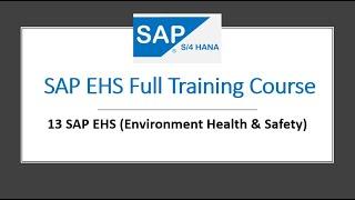 13 SAP EHS Environment Health & Safety #sap #ehs#sapehs #management #dangerous #environment