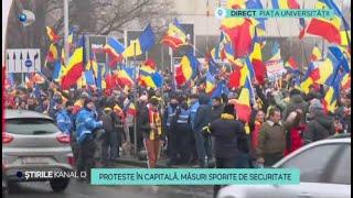 Stirile Kanal D - Proteste in Bucuresti, masuri sporite  de securitate. | Editie de pranz