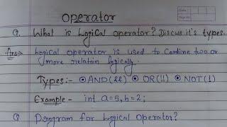 Logical Operators in C | What is logical operator? And it's types in C programming