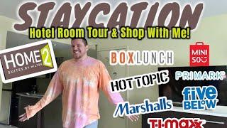 Come with on my Staycation | Room Tour from Home 2 Suites by Hilton & Shop With Me