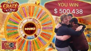 $500,000 MAX CRAZY TIME WHEEL WIN WITH MY BROTHERS! (WORLD RECORD)