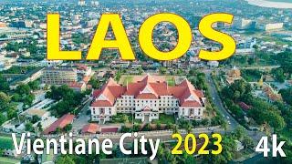 Vientiane City , Laos 4K By Drone 2023