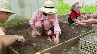 Sweet moment: Lucky and her happy life with her family