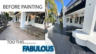 NEW ULTIMATE PATIO MAKEOVER~HOW TO MAKE CONCRETE PATIO BIGGER ~ HOW TO PAINT PATIO CONCRETE