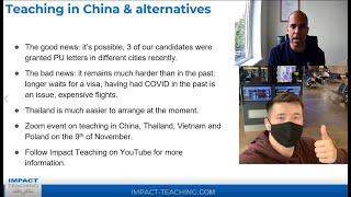 Teaching in China or Thailand (2021)