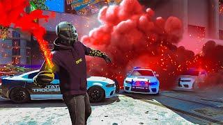 Using Smoke Bombs To Escape Cops In GTA 5 RP