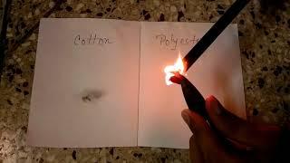 Cotton Fabric VS Polyester Fabric Test with Fire