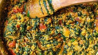 Ghana's Famous Palava Sauce(kontomire stew recipe) || Delicious and healthy Sauce