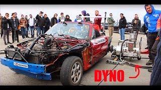 TURBO MIATA KART ON THE HUB DYNO