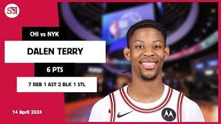 DALEN TERRY 6 PTS 7 REB 1 AST 2 BLK 1 STL | vs NYK 14 Apr 23-24 CHI Player Highlights