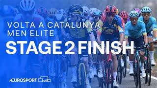 HEAVY RAIN pours down at Vallter 2000  | Stage 2 Finish Volta a Catalunya 2024 | Eurosport Cycling