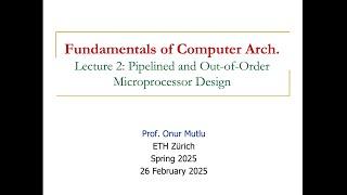 Fundamentals of Comp. Arch.: L2: Pipelined and Out-of-Order Microprocessor Design (Spring 2025)