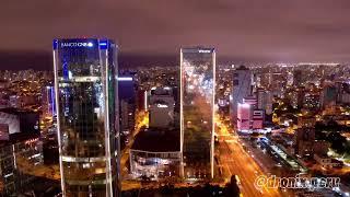 Tomas aéreas de Lima nocturna (San Isidro) - Hyperlapse + footage 4K