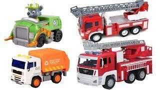 PAW PATROL ROCKY'S TUGBOAT, MAXX ACTION FIRETRUCK, DIVEN BY BATTAT FIRE TRUCK, BATTAT BULLDOZER