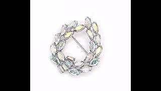 Vintage B David sparkling AB Crystal Brooch