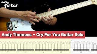 Andy Timmons - Cry for you Guitar Solo Lesson With Tab Part 2/2(Slow Tempo)