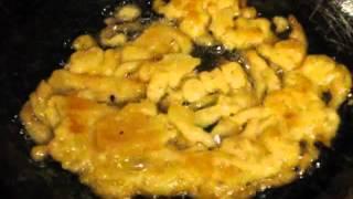 semi instructional vid on making home made funnel cake.