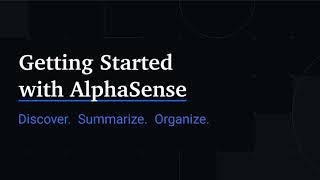 Getting Started with AlphaSense