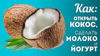 How to OPEN COCONUT, to cook delicious COCONUT MILK and Coconut YOGHURT