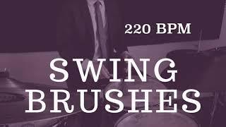 Jazz Drum Brushes Play Along - Fast Swing - 220 BPM