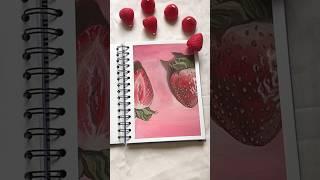 Клубника гуашью за 40 минут  #art #картина #watercolor #рек #клубника #какрисовать