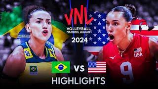  BRAZIL vs USA  | Highlights | Women's VNL 2024