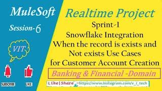 MuleSoft | Realtime Project -Session-6|  #vitechtalks | Sprint-1 Snowflake Integration for usecase