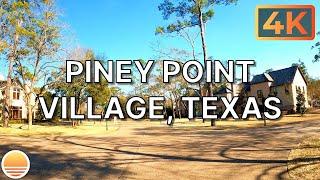 City of Piney Point Village, Texas in the Memorial Villages. An UltraHD 4K Real Time Driving Tour.