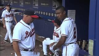 2013/07/02 B.J. Upton leaves the game