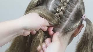 Прическа для девочек в школу / #прическа которая продержится долго / #прически на длинные волосы