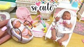 MINI SILICONE BABIES ELLIE AND EMMA GET NEW TOYS AND ACCESSORIES | MINI REBORN NURSERY BOX OPENING