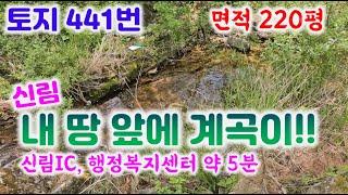 토지441번 원주 신림 ic5분여 지하수 전기기본 건축가능 부지220평(하천부지 추가사용)전 계획관리 1억5천 010-5363-6333#신림면토지#물가토지#원주토지매매#