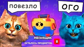  ОЧЕНЬ ПОВЕЗЛО В ОТКРЫТИИ ЯЩИКОВ В БРАВЛ СТАРС Весёлый Кот и КОТЁНОК ЛАЙК Brawl Stars