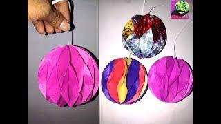 How To Make A Paper Honeycomb Ball Tutorial//Paper Craft- Handmade Hemant Carfts.