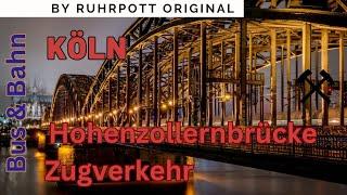 Eisenbahnverkehr in Köln auf der Hohenzollernbrücke,