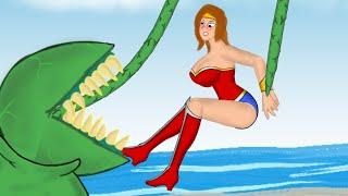 Wonder Woman At The Beach - genzox animation