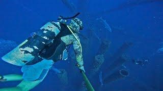 Deep Scuba Diving CUTOFF Oil Platform, Spearfishing WAHOO & MAHI || CC&C SUSHI || Texas Gulf of Mex